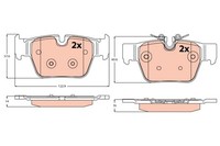 Bremsbelagsatz Scheibenbremse TRW GDB2384 FüR BMW X2 F39 1Er F40 2Er F44 135 235
