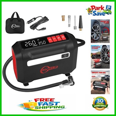 Compact 12V Air Compressor with Advanced Dual Digital Display and Auto-Shutoff
