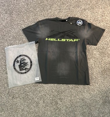 Hellstar Studios Vertical Logo Tee Black Green Large NWT  w/ Bag & Scan Code Tag