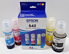 Epson 542 Ink - Unopened Box - Cyan, Magenta, Yellow Ink - plus 4 more bottles