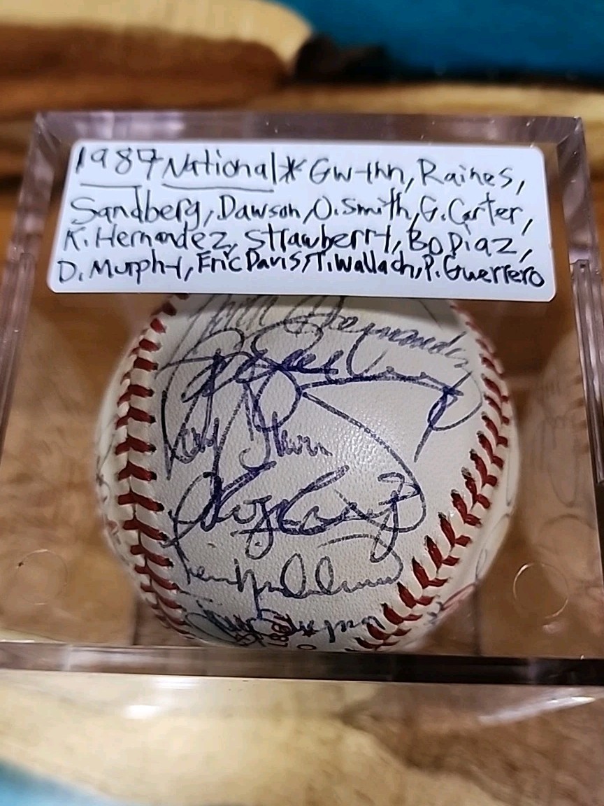Tony Gwynn Autographed Signed NL All Star 1987 NL All-Star Team Baseball*Gwynn,Sandberg,Dawson,Carter,Smith*PSA 