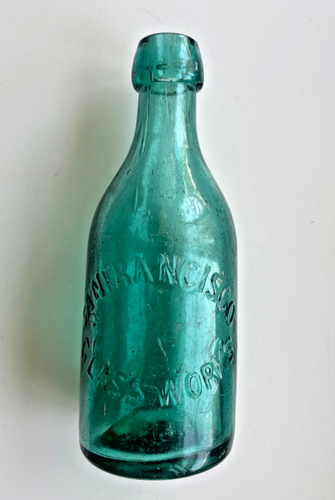Bouteille de soda San Francisco Glass Works Blob Top Hutchinson Hutch