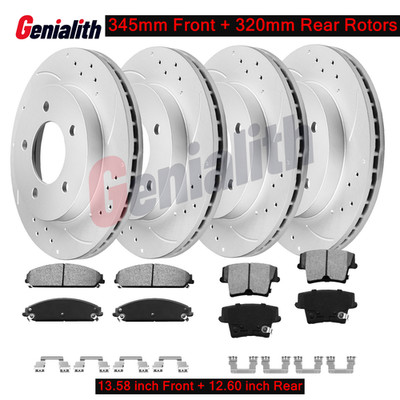 8pc Front Rear Drilled Disc Rotors Brake Pads for 300 Charger Challenger Magnum