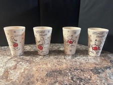 Disney Plastic Cups Mickey Mouse Sketch Design Set of 4 5.25"