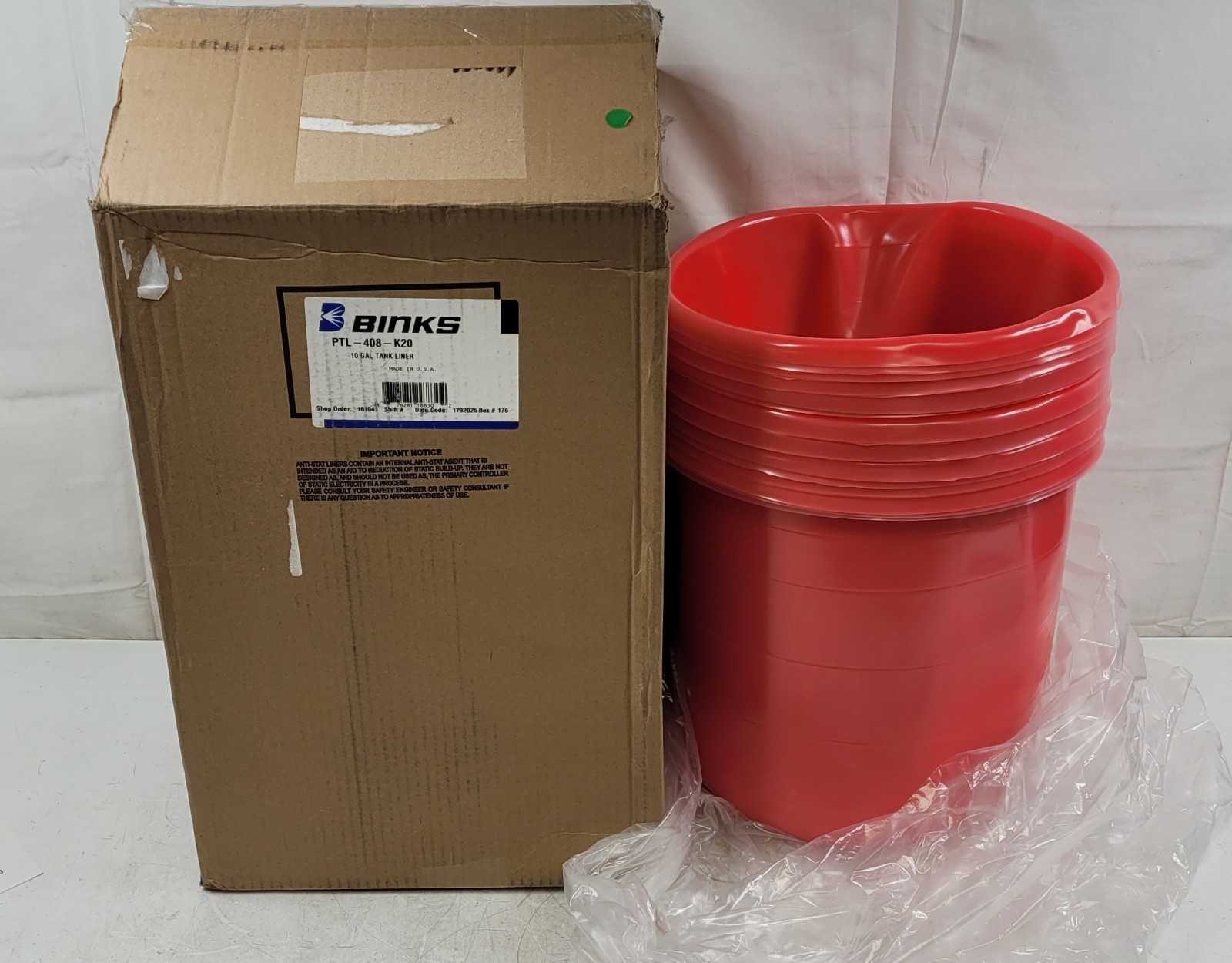 (Qty 20) Binks PTL-408-K20 9.8 Gallon Pressure Tank Liners