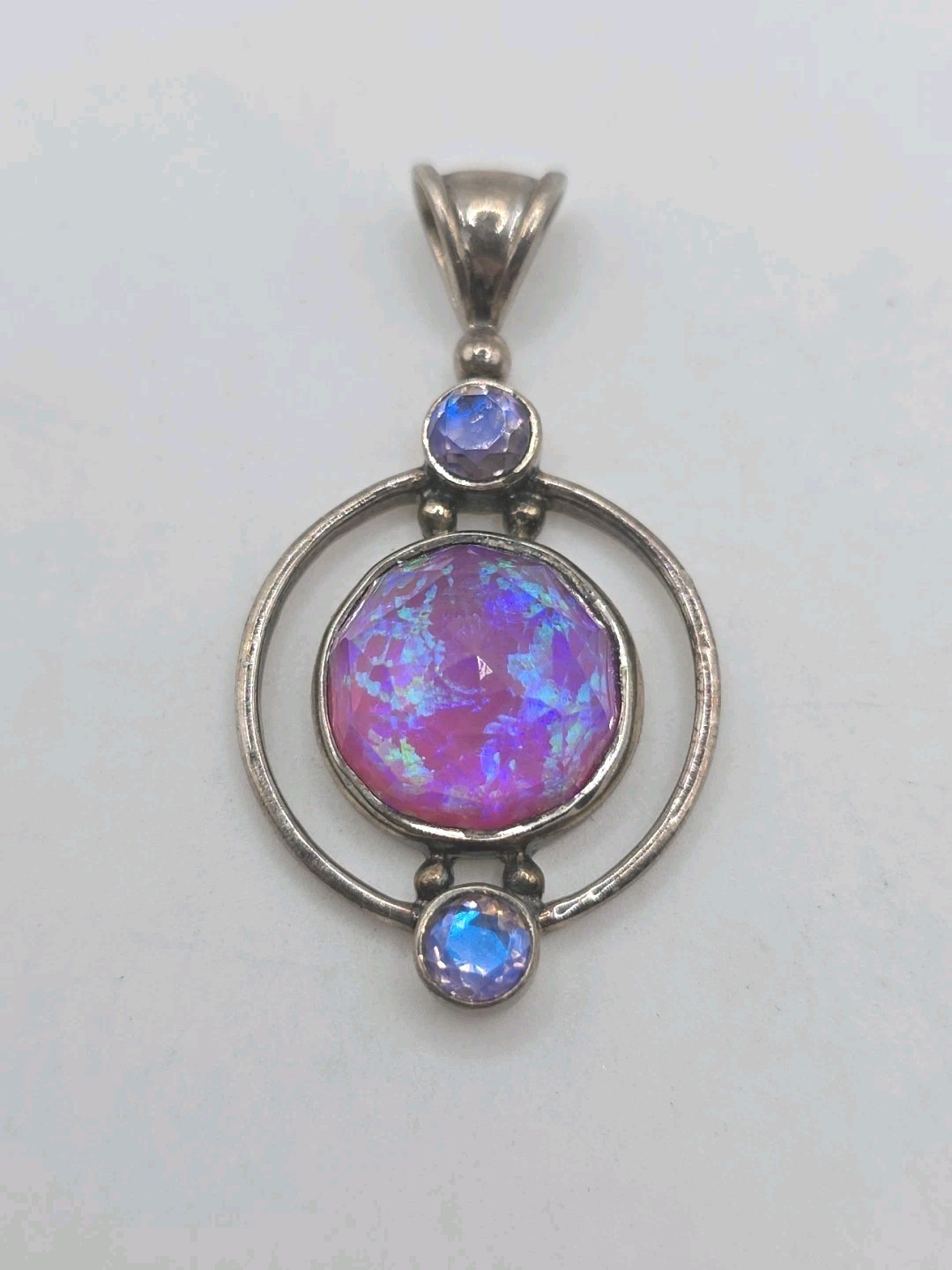 Sajen Sterling Silver 925 Purple Pink Pendant