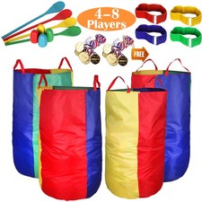 CWLAKON Outdoor Games, Potato Sack Race Bags for Kids Adults, Egg Spoon Relay Ra