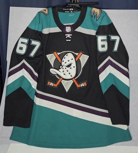NHL Rickard Rakell #67 Signed Anaheim Mighty Ducks Jersey Retro Adidas Sz 54