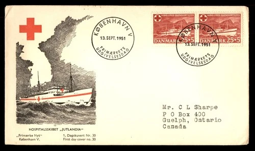 Mayfairstamps Denmark FDC 1951 Red Cross Ship First Day Cover aaw_75123