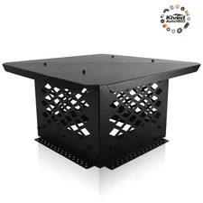 Square Chimney Cap Flue Caps 13" x 13" Fireplace Chimney Cover Outdoor Black