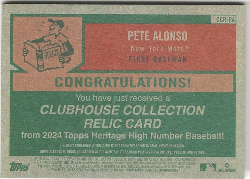 Topps Heritage Clubhouse Collection Memorabilia/Relic Cards - You Pick Upd 2/7 - Afbeelding 53 van 111