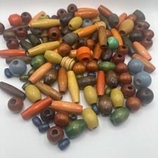 Huge Lot Of Wood Macram  Beads Crafting 1970s