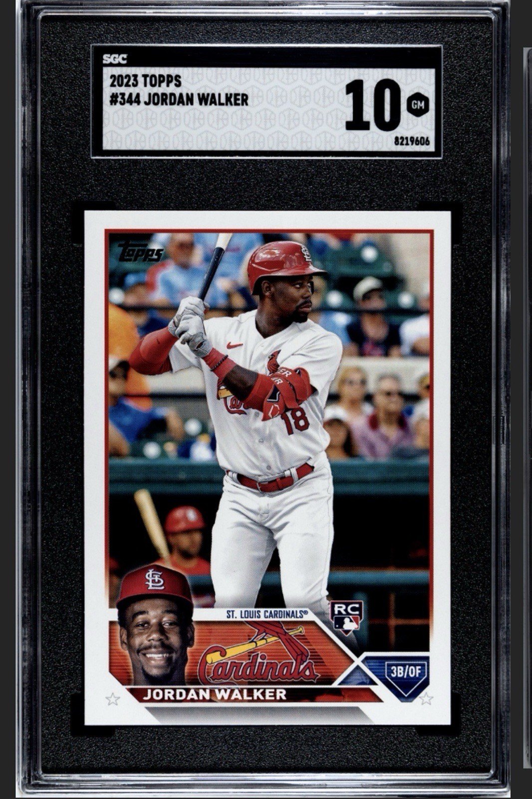 2023 Topps JORDAN WALKER #344 RC Rookie St. Louis Cardinals SGC 10 GEM MINT