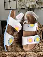 Geox Kids Sandals Adriel Floral Accents Leather Shoes EU 36 UK 3 VGC