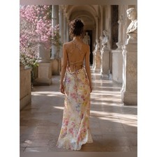 Cider Pastel Florals Spring Garden Summer Fairycore Y2K Maxi Dress Size L