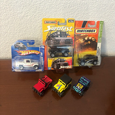 Matchbox (Superfast) & Hot Wheels Jeep B Lot (6). 3 new, 3 used.