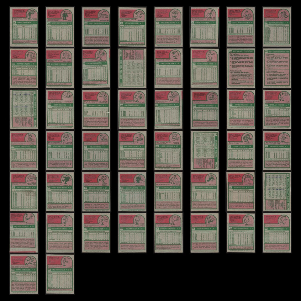 Lote de 50 tarjetas de béisbol vintage Topps 1975 en muy buen estado conjunto MLB colección de distribuidor a granel Foto 2 de 4