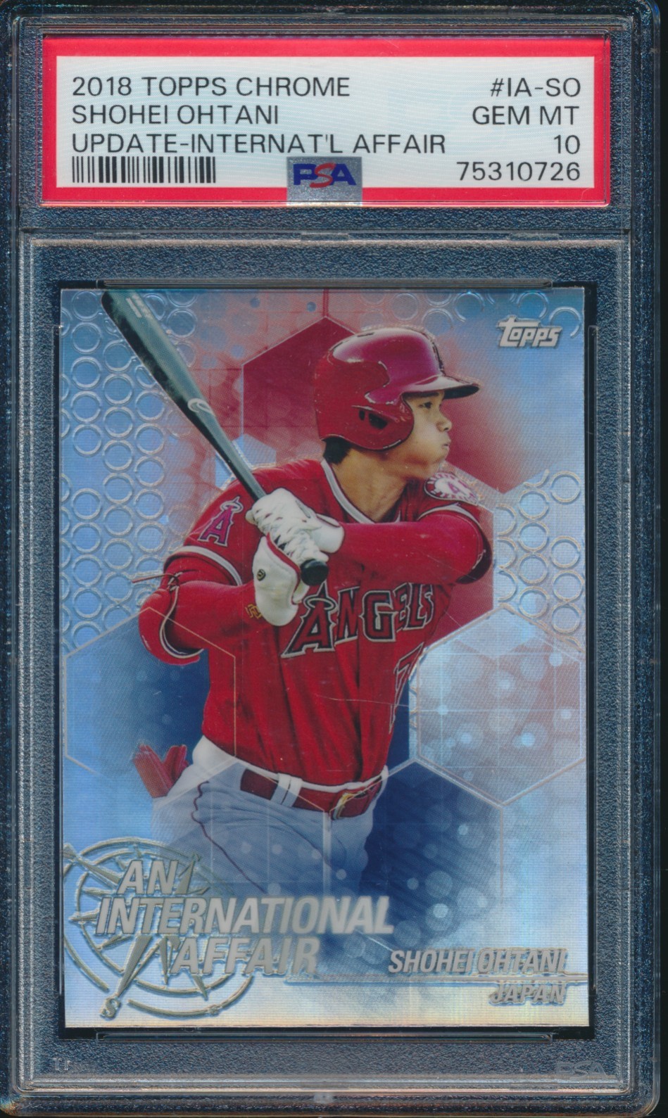PSA 10 SHOHEI OHTANI 2018 TOPPS CHROME UPDATE INT'L AFFAIR REFRACTOR RC GEM MINT