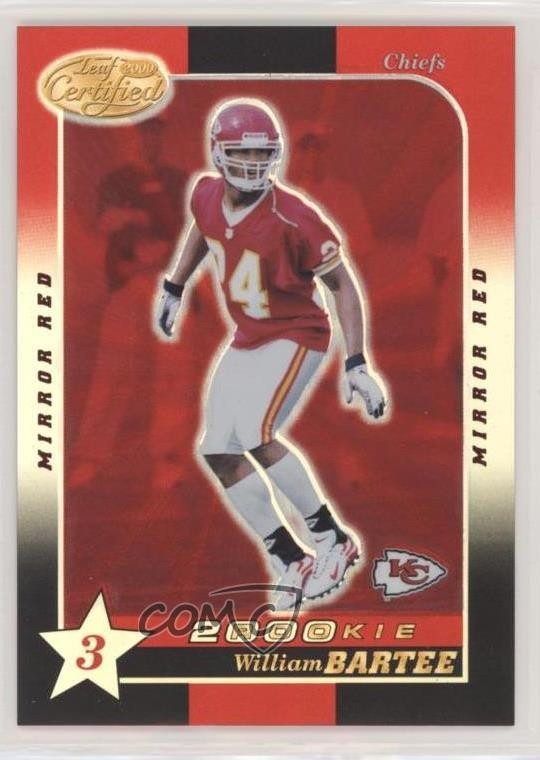 2000 Leaf Certified 2000 Rookie Mirror Red William Bartee #161 Rookie RC n1u