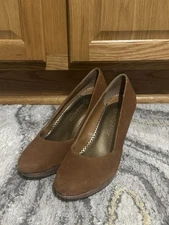 Bella Vita Women's Shoes Heels Sz 8 M Leather Rounded Toe Brown Leather