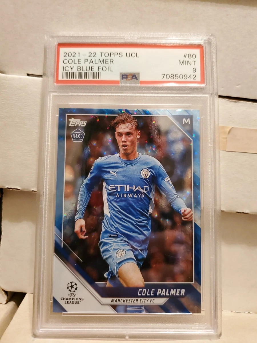 Cole Palmer 2021-22 Topps UCL #80 Icy Blue Foil Parallel /99