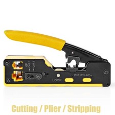 RJ45 Crimp Tool Pass Through Cutter For Cat6a Cat6 Cat5e 8P8C Modular Connector