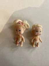 2 Vtg Tyco 1990 Quints REPLACMENT Doll #4 BOY  And Girl Blonde Hair Blue Eyes C2