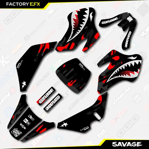 Black & Red Savage Camo Racing Graphics kit Fits 00-06 Suzuki JR50 JR 50 Decal - Picture 4 of 5