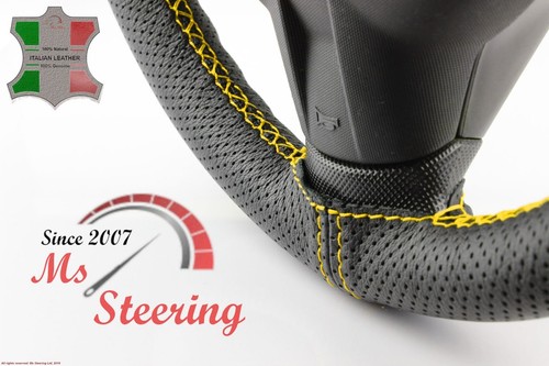 FOR ALFA ROMEO Giulietta Sprint 54-62 BLACK PERF LEATHER STEERING WHEEL COVER, Y - Picture 4 of 5