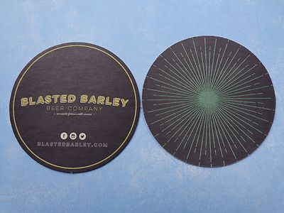 Beer Brewery Bar Coaster ~ BLASTED BARLEY Beer Co ~ Tempe, ARIZONA ~ Cool Design