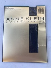 Anne Klein Collections Signature Opaque Control Top Pantyhose Size B Black Navy