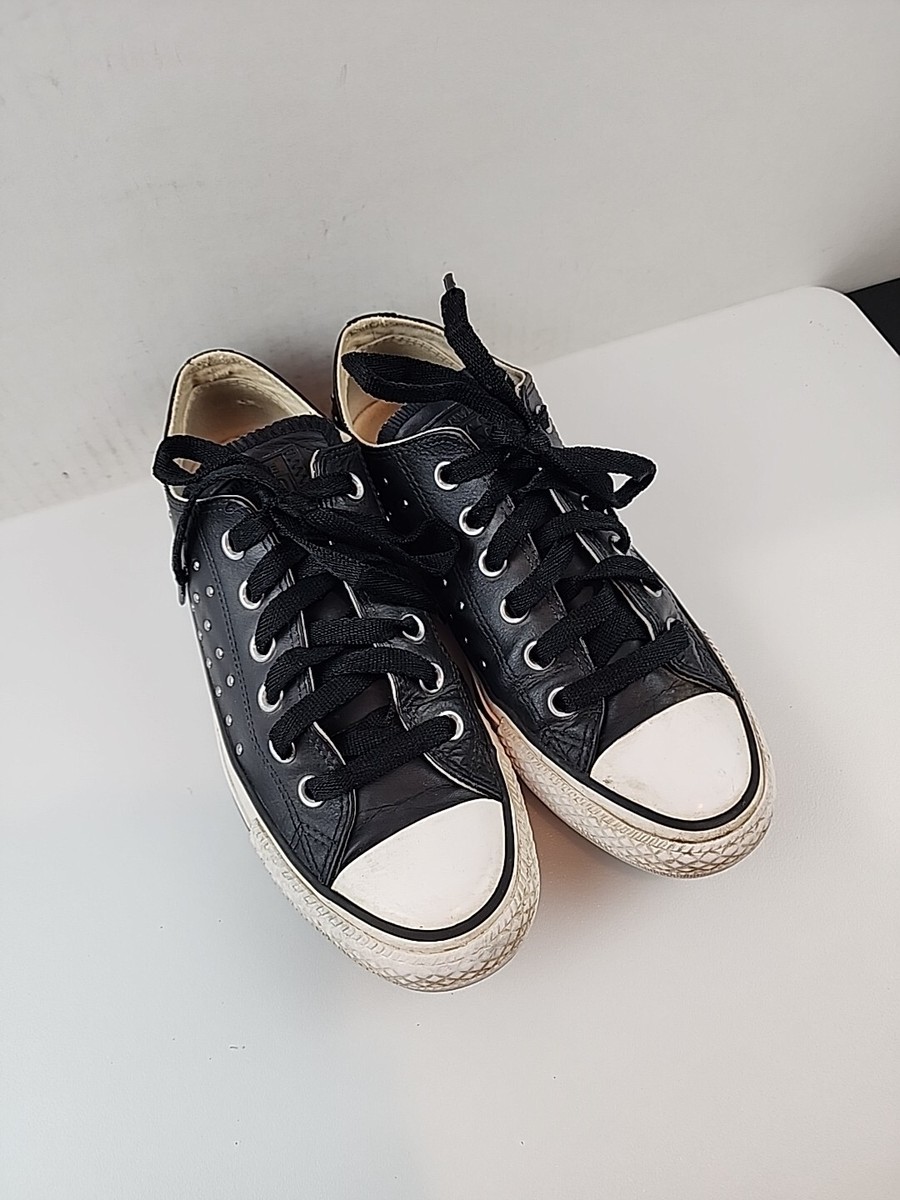 Converse All Star Sz 7Women's Black Studs Canvas Shoes Sneakers