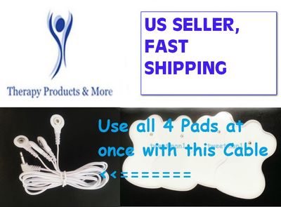 OMRON HV-F128 -- Compatible Lead Cable/Electrode Wire w/ 10 ELECTROTHERAPY PADS