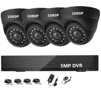 1080P HD CCTV KAMERA SICHERHEITSSYSTEM KIT 4CH DVR ZUHAUSE AUSSEN IR MIT FESTPLATTE