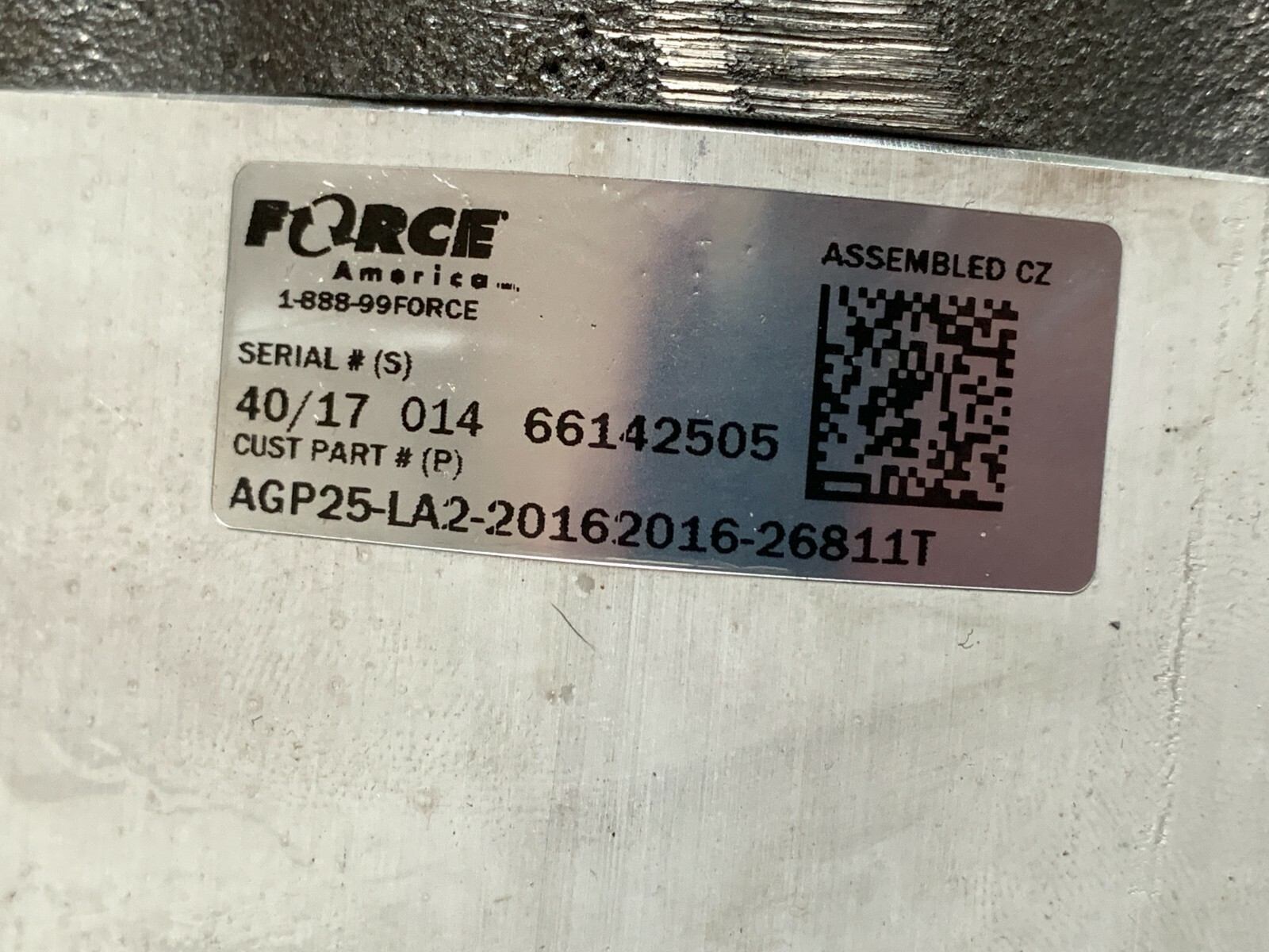 Force America Hydraulic 66142505 Pump SPLINE Shaft AGP25 LA220162016