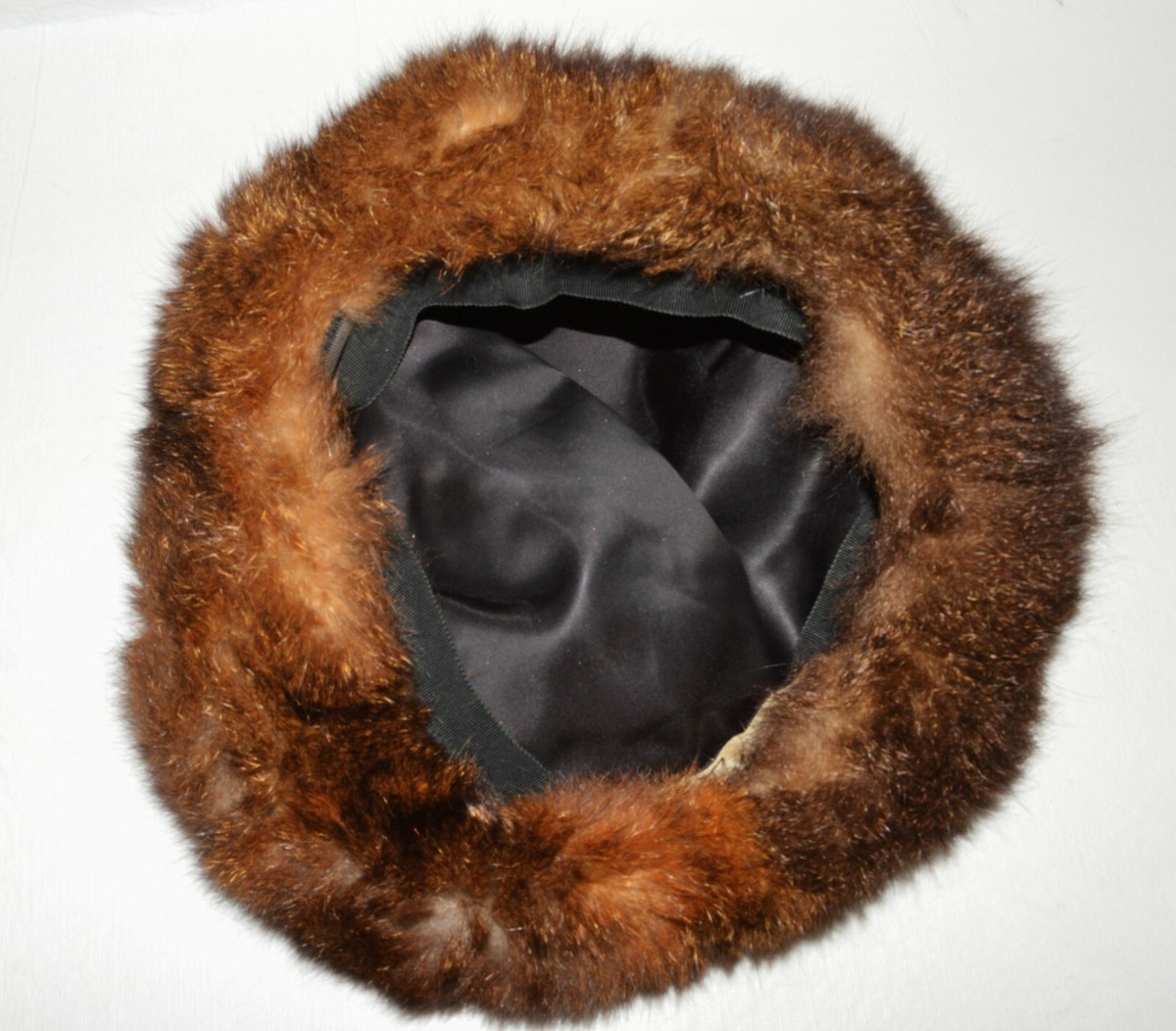 EVANS CHICAGO VTG SZ XS DARK BROWN VINTAGE OPOSSUM FUR HAT  display picture 3