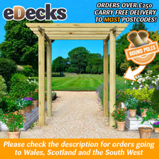 The Bella Walkway Pergola 2.4m x 2.4m 125mm Rounded Posts Garden Pergoda