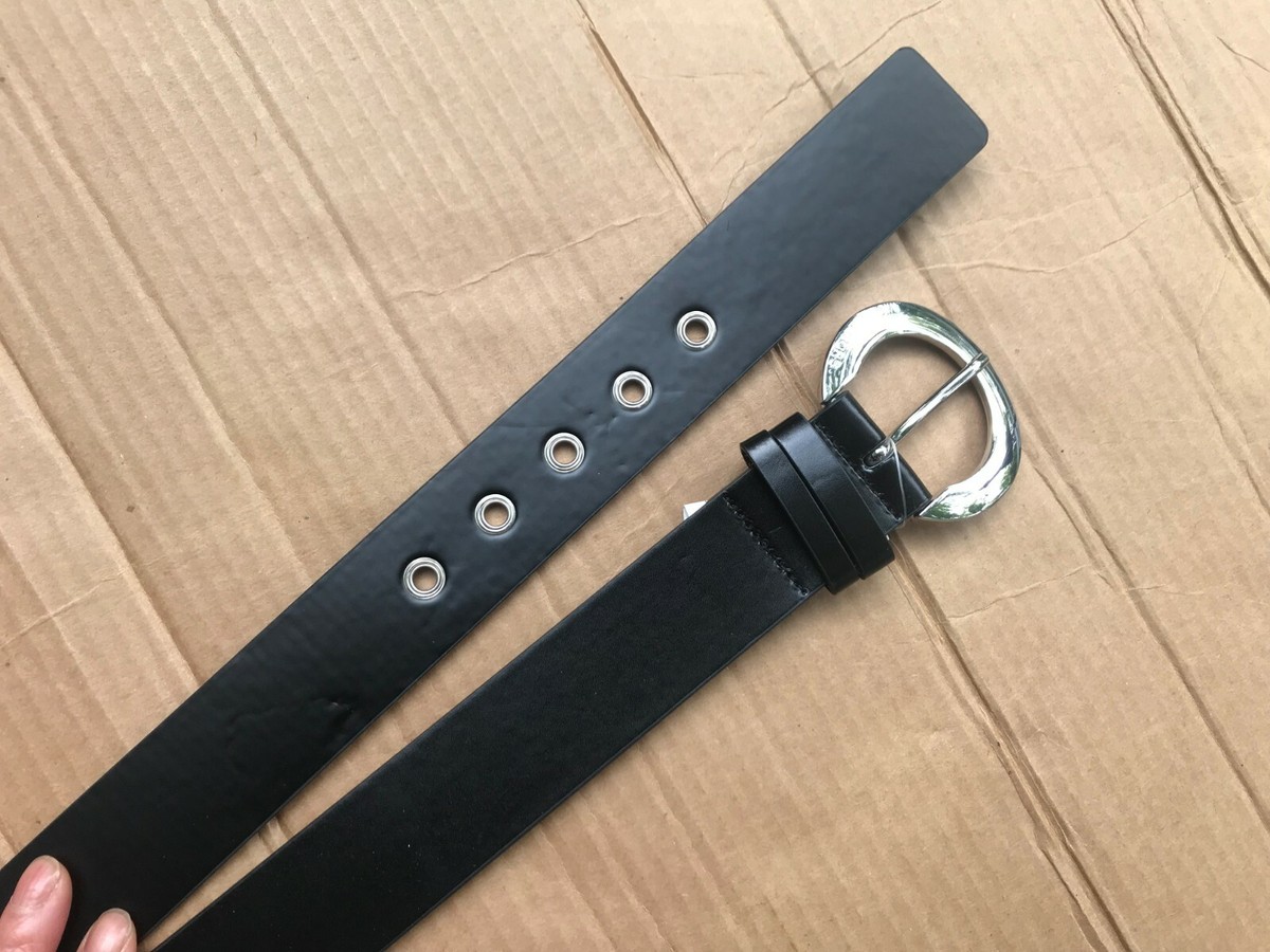 Michael Michael Kors Black szL Synthetic Leather Belt w/Silver Buckle Michael Kors Women main image 4