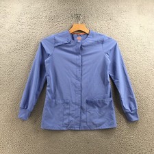 Dickies EDS Essential Scrup Top Womens XS Blue Long Sleeve Crew Neck Pockets