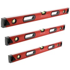 Wasserwaage Set 3 Stück 60-80-100 cm Richtwaage 2 Griffe 3 Libellen