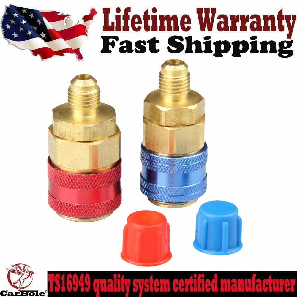 Adaptateur HVAC QWORK R134A - Laiton, Coupleur Rapide 1/4" SAE