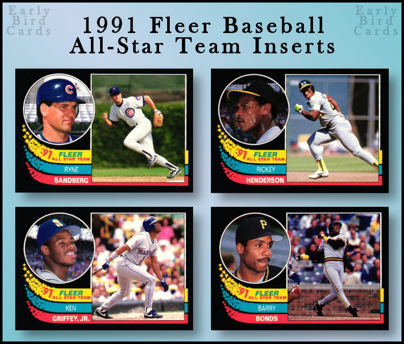 1991 Fleer Baseball All-Star Team Inserts 1-10 / Pick Your Cards / Buy2+ Save10%