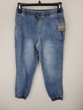 Eddie Bauer Pants Boys Medium 10-12 Unisex Blue Flex Denim Jogger NWT