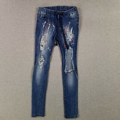 American Bazi Size S Small Pull On Denim Jogger Drawstring Stretch Jegging Tight