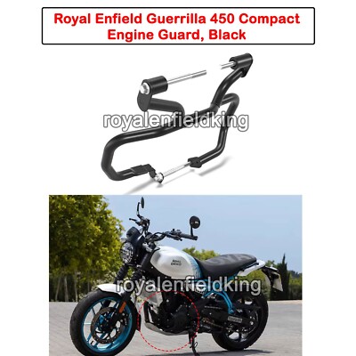 Echter Royal Enfield Guerrilla 450 Kompakter Motorenschutz, Schwarz