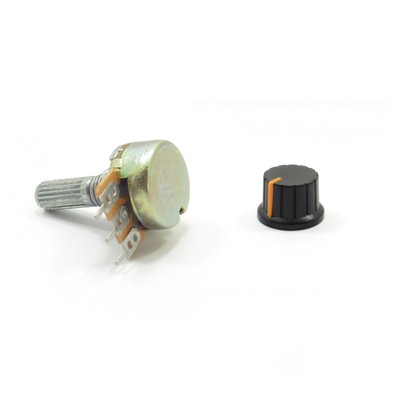 Mono Linear B Potentiometer Ohm Mischer Lautstärke Ton Lin + Kunststoff Knopf Kappe 24 mm