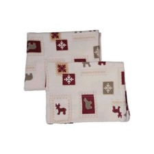 Set of 2 Cream Color Flannel Pillowcases W/ Wildlife Print 20 X 30 Stan/queen