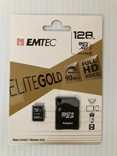 Emtec Micro-SD XC Class10 Elite Gold 128GB 90MBs Full HD Video SD Card Adapter