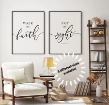 Set of 2 Walk By Faith Art Pieces Canvas wall art home decor