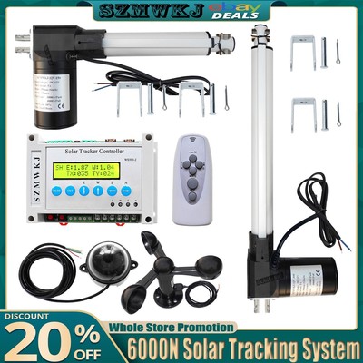 6000N Dual Axis Solar Tracking Tracker Kit W/ 2PCS Linear Actuator W/ Anemometer